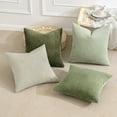 thumbnail image 5 of SUSIELADY Throw Pillow Covers 20x20 Inch Set of 4, Modern Boho Farmhouse Nordic Double-Sided Decorative Cushion Covers, Soft Corduroy Pillow Cases for Couch, Sofa, Bed, Living Room, Green-white, 5 of 6