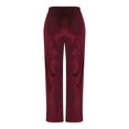 thumbnail image 4 of fheaev Velvet Pants for Women Drawstring Wide Leg Casual Pant Solid Color Elastic High Waist Straight Leg Pants Loose Comfy Trousers With Pockets, 4 of 8