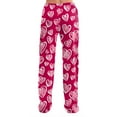 thumbnail image 4 of Pajama Bottoms for Women Heart Graphic Print Pjs Comfy Drawstring Sleepwear Long Pajamas Pants, 4 of 4