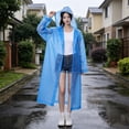 thumbnail image 4 of Yhmxh Unisex Rain Poncho EVA Raincoat with Drawstring Hood and Elastic Cuffs, Reusable Waterproof Rain Jacket with Button Closure, Lightweight Long Raincoats for Commuting Walking Travel Cycling, 4 of 6