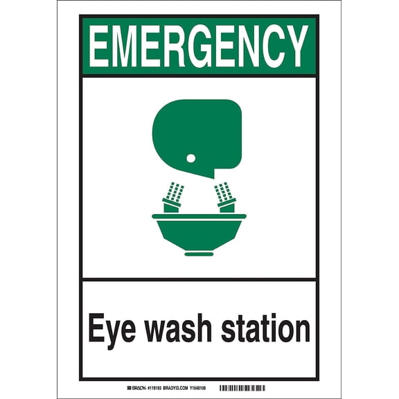 Brady 119196 Fire Emergency and Disaster Sign, Light Duty Plastic, Polystyrene, 10" x 14" x 0.06", Black/Green/White