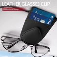 thumbnail image 2 of Soporte para gafas de sol para coche, clip de cuero negro para gafas de sol, organizador de visera, accesorios para hombre, mujer y niña, 2 of 5