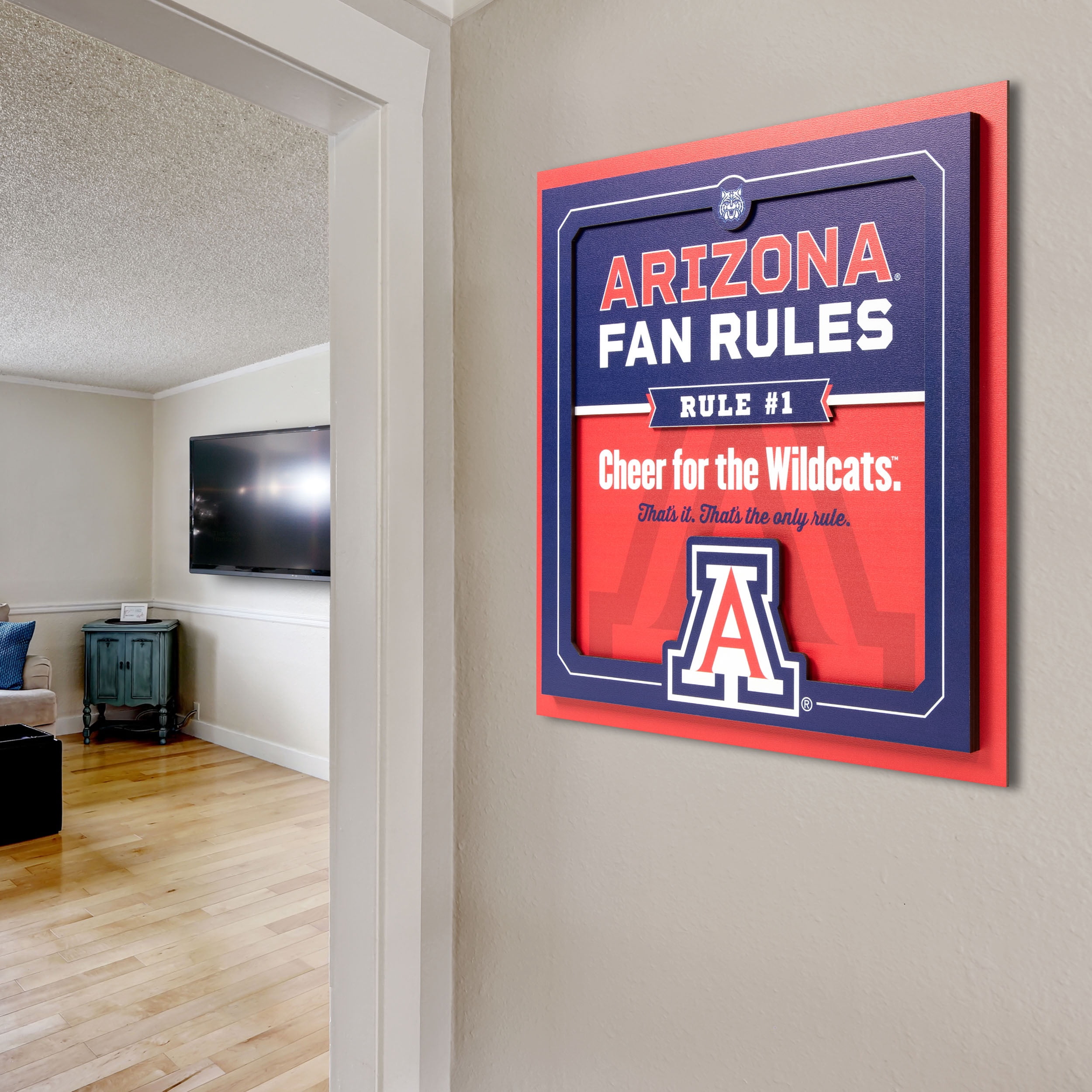 YouTheFan NCAA Arizona Wildcats Fan Rules 3D Wall Art