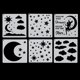 thumbnail image 5 of Plantillas de pintura de luna, sol, nube y estrella, paquete de 12 plantillas reutilizables, color blanco, 5 of 7