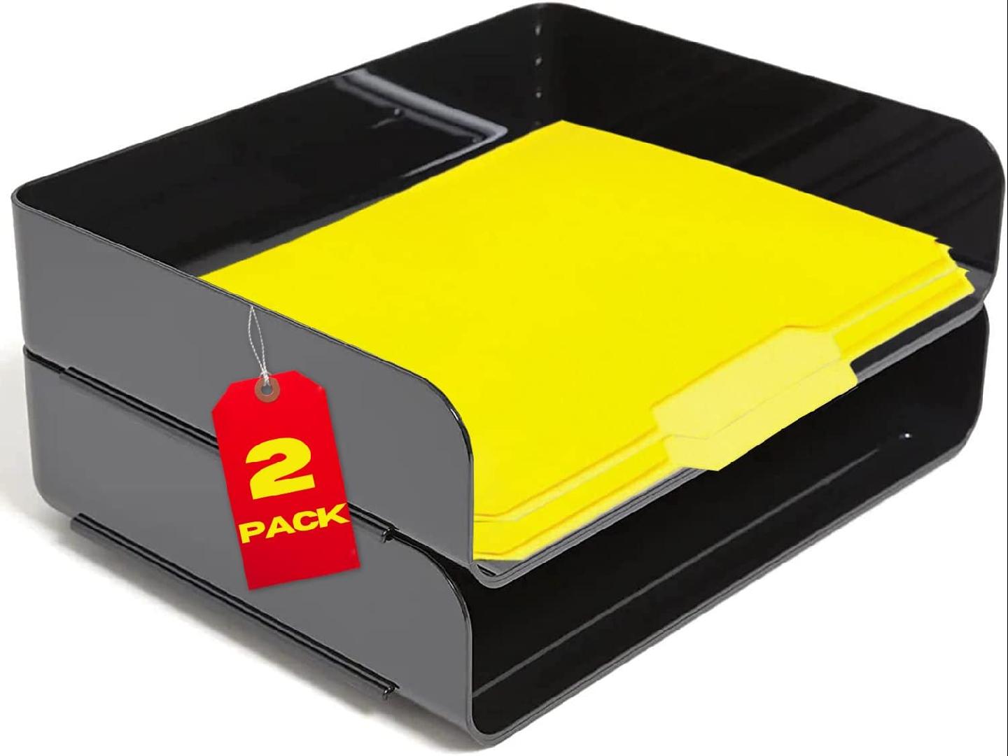 Stackable Paper Tray, Letter Tray Organizer, File Trays for Desk