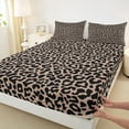 thumbnail image 3 of Feelyou Cartoon Leopard Print Queen Sheet Sets, Cheetah Animal Flat Sheet, Teens Kids Boys Girls Queen Fitted Sheet, Luxury Bedroom Decor, 4-Piece, 3 of 7