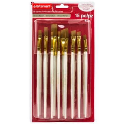 6 Pack: Brown Taklon Super Value Paintbrush Pack by Craft Smart