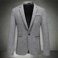 thumbnail image 2 of Vedolay Blazer Jackets for Men Business Blazer Lapel Solid Suits Blazer Coats Grey,165, 2 of 5