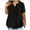 Black, variant on BADHUB Women's Plus Size Tops 2024 Summer Solid Color T Shirts Short Sleeve Tunic V Neck Henley Shirt Plain Basic Tees L-5XL Summer Savings