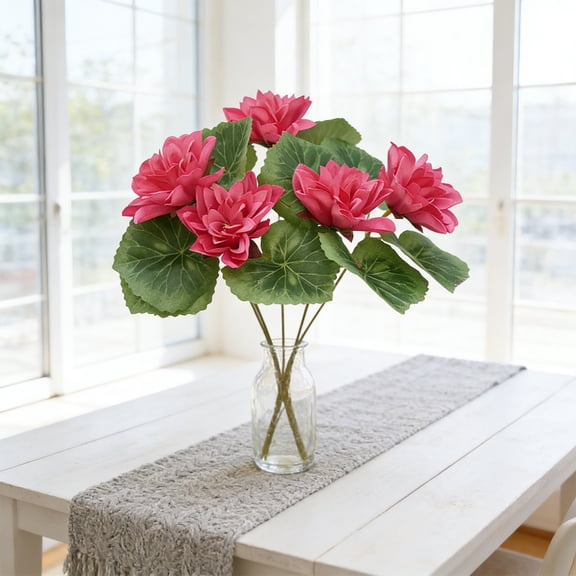 HCBY Artificial Lotus Flowers, 5-Head Water Lily Fake Bouquet, Lifelike Silk Fabric No-Fade Flowers, 11.81 Inch Allergy-Friendly Decor for Home
