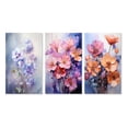 thumbnail image 2 of Designart "Romantic Impression with Violets" Floral Wall Art Set Of 3 - Purple Violets Canvas Set For Living Room Decor, 2 of 7
