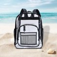thumbnail image 7 of Pompotops Black Clear Backpack Heavy Duty Clear Bookbag Transparent Backpack Look Through Plastic Bookbag For School,Work,Stadium,Travel,Security,Festival,College (Black), 7 of 7