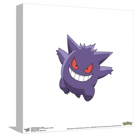 Gallery Pops Pokémon - Gengar Canvas Wall Art, Unframed Version, 12" x 12"