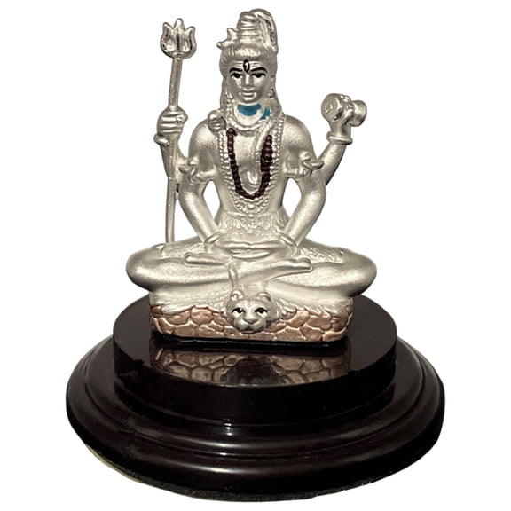 999 Pure Silver Lord Shiva Idol - 2.0-inch Tall Statue / Murti (Figurine #11)