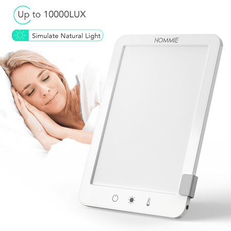 Hommie Light Therapy Lamp, 10000 Lux Full Spectrum Portable SAD Lamp with Stepless Dimming, 3 Color (Best Sun Lamp For Sad)