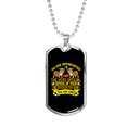 thumbnail image 1 of Genius Conversation Yellow Necklace Stainless Steel or 18k Gold Dog Tag 24" Chain, 1 of 8