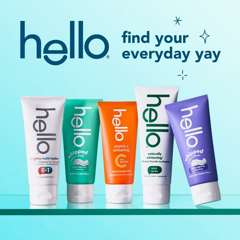 hello Whipped Fluoride Toothpaste, Minty Foam Toothpaste