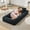 Black, variant on 64.9" Upholstered Human Dog Bed for Adult & Pets, Large Bean Bag Bed with 5 Adjustable Position, 2 Soft Pillows, Chenille Tatami Bean Bag Lounge Chaise with Memory Foam