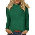 thumbnail image 3 of Womens Blouses Dressy Casual Mock Neck Long Sleeve Tops for Women Lightweight Solid Color Turtleneck Pullover Blouses Base Shirts, 3 of 10
