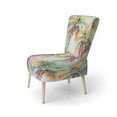 thumbnail image 3 of Designart "Pop Art Palm Trees III" Multi-Color Floral Upholstered Accent Chair - Traditional Arm Chair For Living Room, 3 of 5