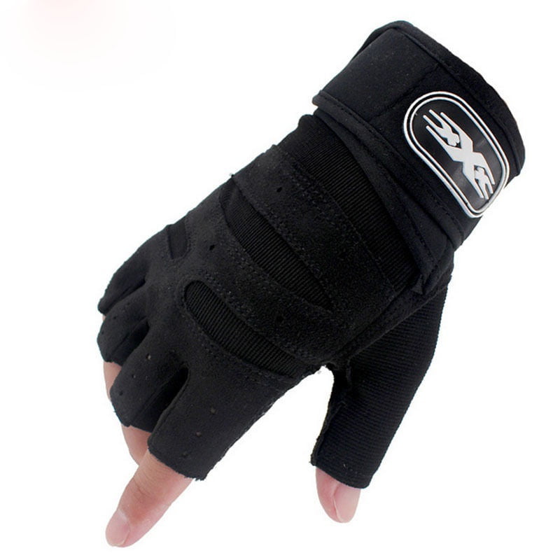 Work Out Gloves Weight Lifting Gym Wrist Wrap Sports Exercise Training Fitness 