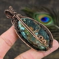 thumbnail image 4 of Natural Tibetan Turquoise Gemstone Copper Wire Wrap Gift Pendant 3.39, 4 of 4