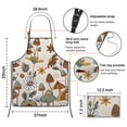 thumbnail image 3 of Brown Mushroom Flower Light Pattern Apron-Garden Aprons for Women with Pockets-Cotton Linen Waterproof Kitchen Cooking Gardening Aprons Adjustable for Kitchen,Cooking,BBQ and Salon 33x27 Inch, 3 of 7