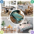 thumbnail image 5 of Teal Marble Gold Wave Pattern Rectangle Tablecloth 60"x102",Waterproof Polyester Rectangle Table Cloth, Wipeable Spillproof Polyester Tablecloth for Dining, Camping, Indoor and Outdoor, 5 of 6
