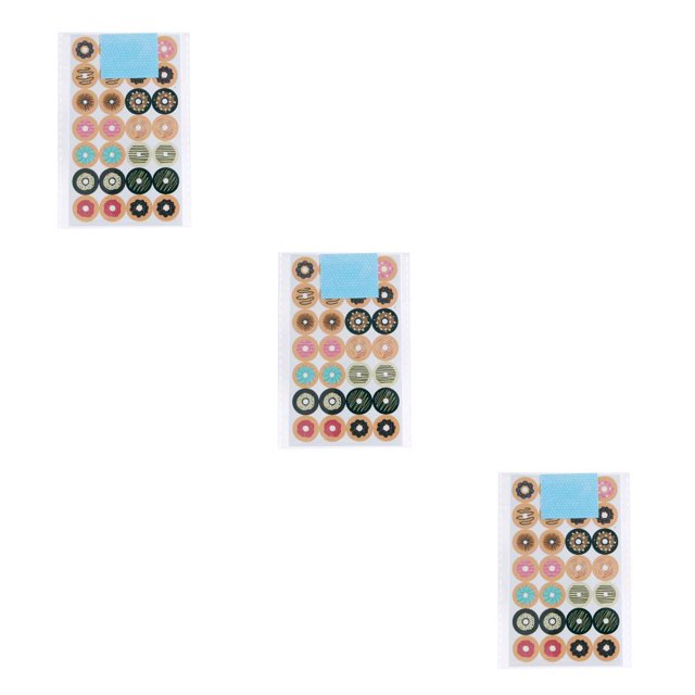 Becaristey 4 Pieces Reinforcement Labels Self-adhesive Doughnut Shape Small Hole Stickers Set Geometry Pattern Binders Behavior Charts Doughnut 3Set