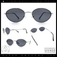 thumbnail image 2 of Trendy Hustler Snug Oval Hipster Metal Rim Sunglasses Silver - Black, 2 of 8