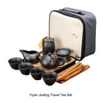thumbnail image 4 of Organizador de regalo de taza de té Yuarrent con juego de tetera de cerámica de arena púrpura, 4 of 6