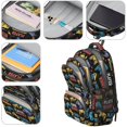 thumbnail image 4 of Game Controller Black Pattern Backpack for School, Cute School Bag with Adjustable Shoulder Straps and Padded Back, 16.9"x12.6"x5.9", 4 of 5