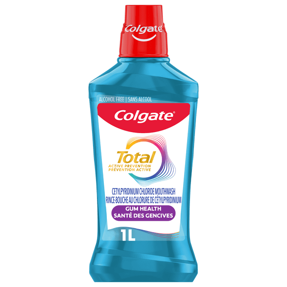 Colgate Total Active Prevention Gum Health Alcohol Free Mouthwash, Mint, 1L
