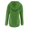thumbnail image 4 of POTETI Sweatshirts for Women Lightweight Warm Hoodies for Women Fall Casual Long Sleeve Button Solid Color Baggy Pullover Tops,Green XXL, 4 of 5