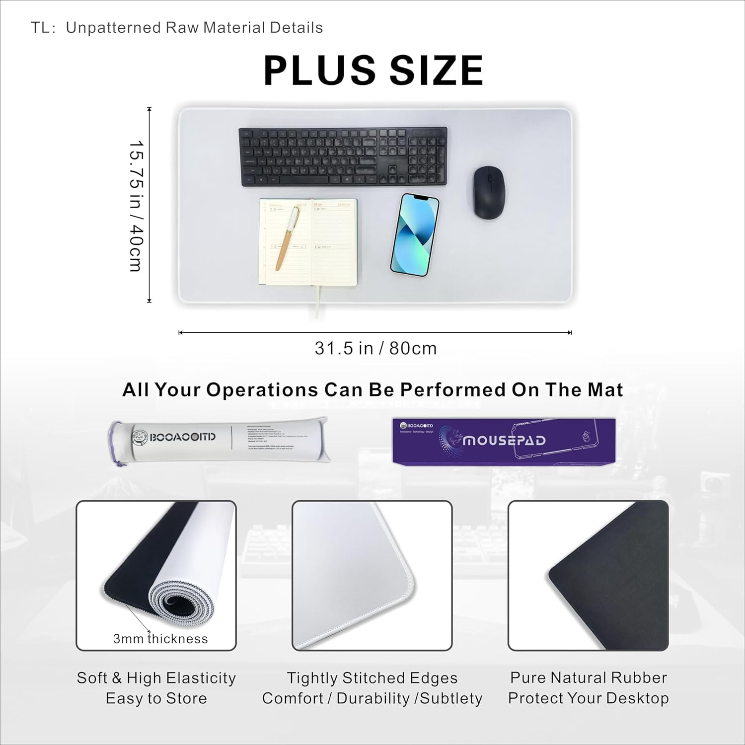 XLarge Gaming Mouse Pad Extended XL Long Soft Silk Fluid Fabric & Nonslip Rubber Base 31.5x15.75 Inch Computer Keyboard Mat for Gamers, Office Use Perfect for Company and Home