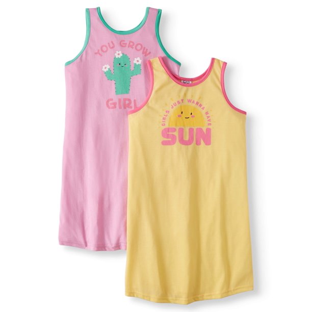 Toast & Jammies Girls 2 Pack Tank Nightgowns