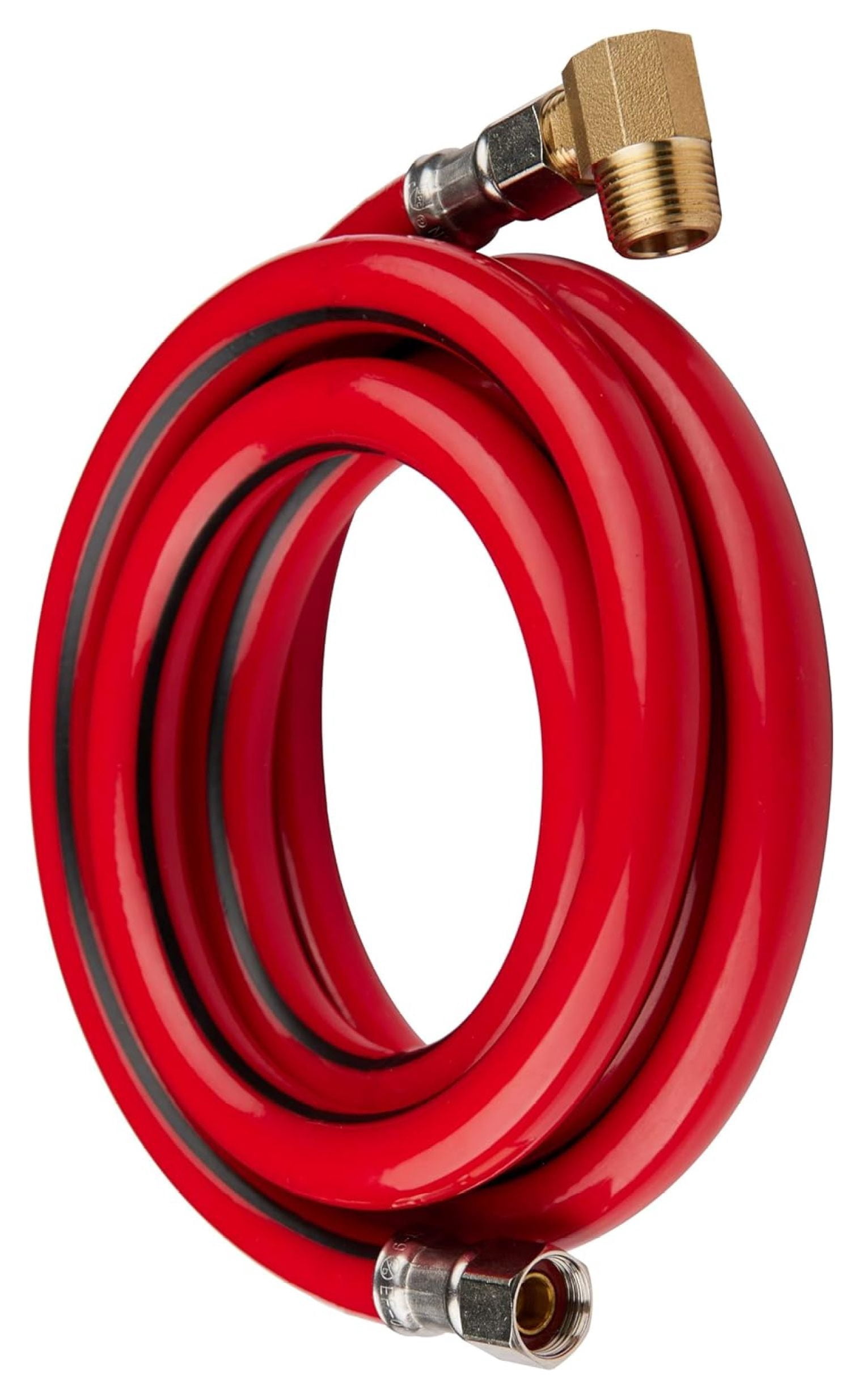 10-Pack 6-Feet Universal Dishwasher Red PVC Hose with Brass Elbow, 3/8" comp x 3/8" MIP elbow,(HOSE013-10PCS)