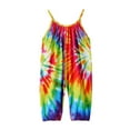 thumbnail image 3 of FRSASU Kids Jumpsuit ,Toddler Baby Girls Strap Rainbow Tie Dyed Romper Harem Jumpsuit Outfits, 3 of 7