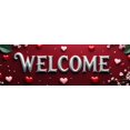 thumbnail image 5 of LUUFILx Welcome Heart Shaped Rose Floral Welcome Banner Romantic Backdrop with Butterflies and Hearts for Party Decorations Event Photographic Background, 5 of 9