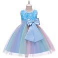 thumbnail image 2 of Vestido de verano de unicornio grande para niñas, vestido de princesa, vestido para niñas, falda abullonada, 2 of 5