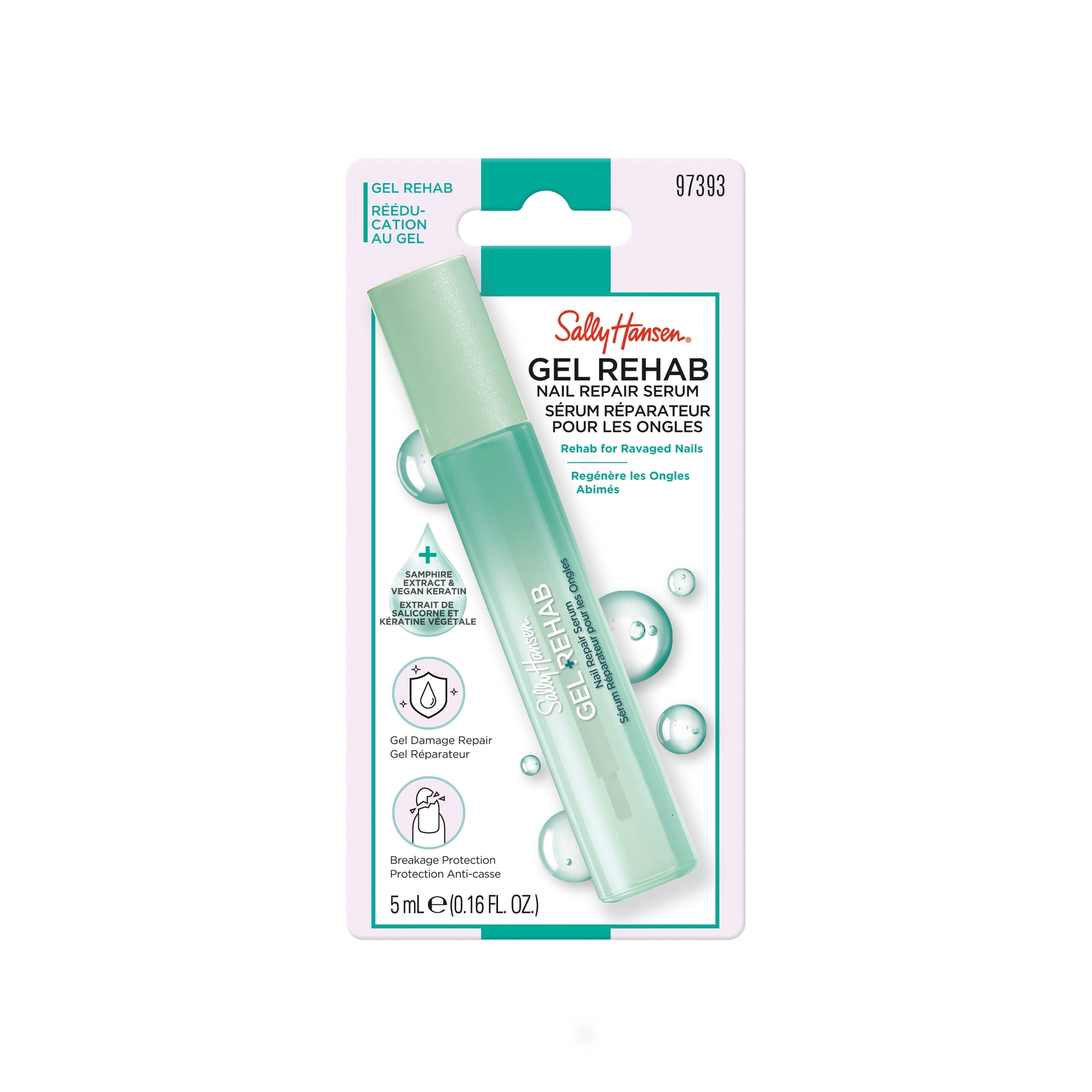 Sally Hansen Gel Rehab Quick-Drying Nail Repair Serum with Samphire Extract & Vegan Keratin