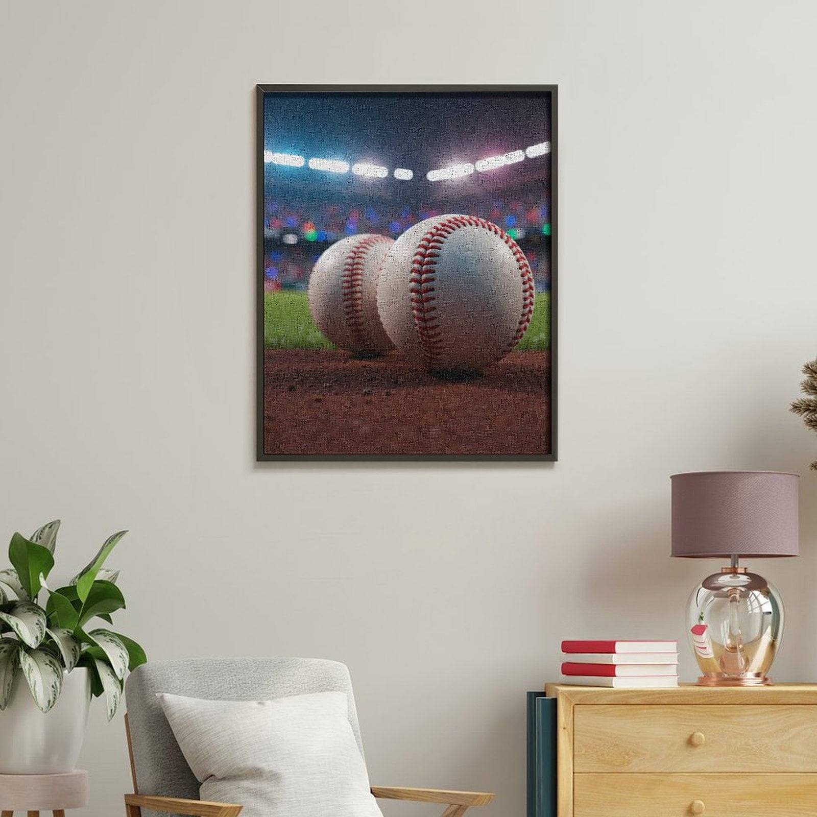 Paint by Numbers Kit for Adults, Baseball Field Game Night Paint by Numbers, Easy Paint by Numbers Kit for Adults Beginner, DIY Adult Paint by Number Kits on Canvas, Home Decor
