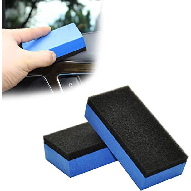 Almohadilla aplicadora para automóvil de 2 piezas, almohadilla aplicadora de capa de cera, aplicador de cerámica automotriz altamente absorbente para motocicleta, azul Sincero Electrónica