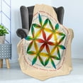 thumbnail image 4 of Geometry Soft Flannel Fleece Throw Blanket, Fundamental Aspect Space and Time Esoteric New Spiral Print, Cozy Plush for Indoor and Outdoor Use, 70" x 90", Multicolor, by Ambesonne, 4 of 5