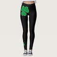 thumbnail image 2 of Arlun Patrick's Day Leggings for Women Elastic High Waisted Tummy Control Printed Slim Tights Pants Shamrock Irish Clover Soft Comfortable Yoga Sports Casual Pants Black2 XL, 2 of 7