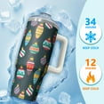 thumbnail image 4 of 30oz Snowflakes Tumbler with Lid and Straw Christmas Stainless Steel Cup Holiday Coffee Water Bottle Gifts, 4 of 5
