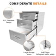 thumbnail image 2 of Danolapsi 18" W x 23" H x 23" D Outdoor Kitchen Drawers, Stainless Steel Outdoor Kitchen Drawers, 3-Layer Flush Mount BBQ Drawers for BBQ Island, Grill Station, 2 of 7