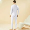 thumbnail image 3 of Fshiont Thermal Underwear for Men, Fleece Lined Base Layer for Cold Weather, Mens Long Johns Thermal Underwear Set White M, 3 of 5