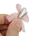 thumbnail image 4 of Unique Bargains 2 Pcs Hair Clip Grace Pearl Bow Duckbill Clip Pink, 4 of 5