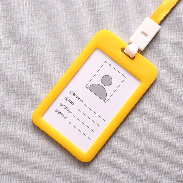 Portable Colorful Employee ID Card Holder Name Tag Lanyard Neck Strap Blank Business Cards Sleeves for Cards Graded Submission Semi Rigid Scratch Not Sleeves Basketball Sheets Team Bags Presentation